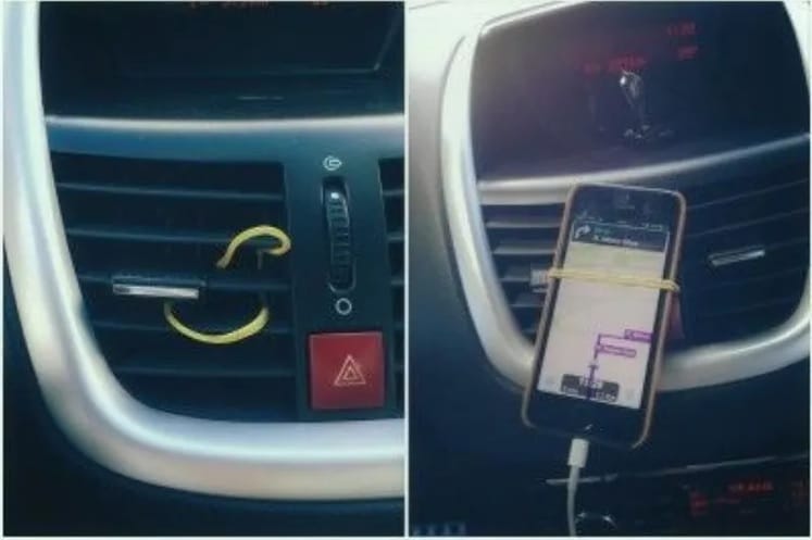 you can use rubber bands as phone holders