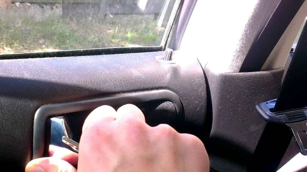 open the car door slowly