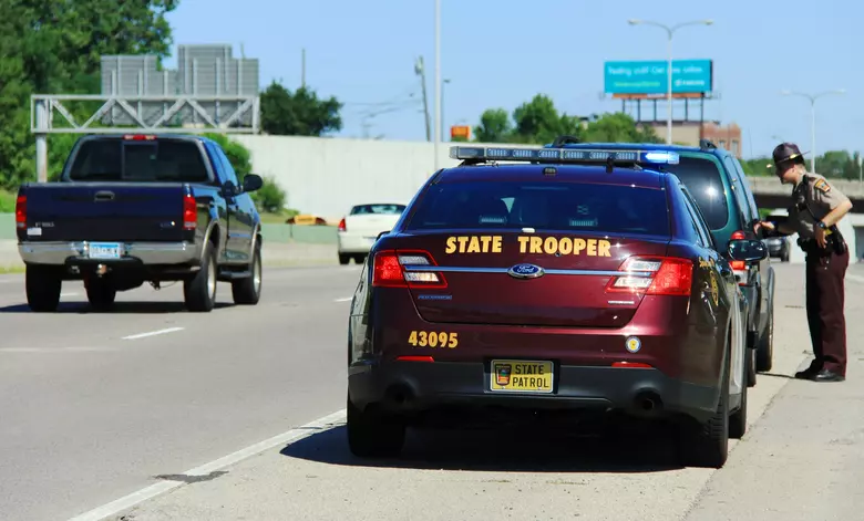 state patrol car pulled over
