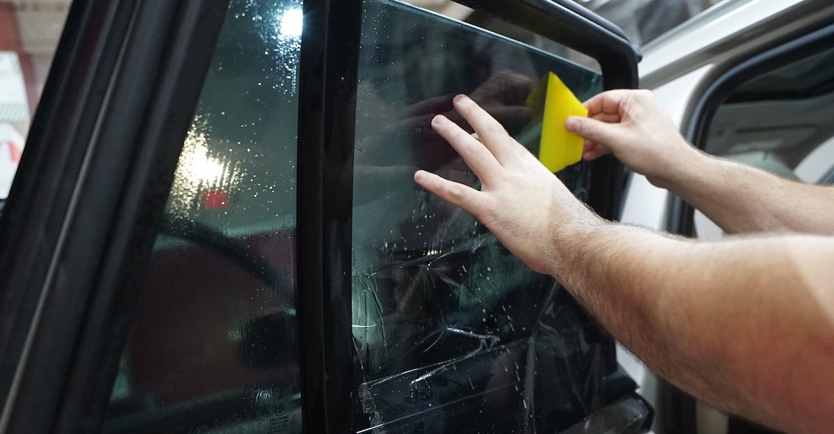 is window tint sticky