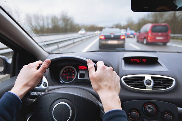 slow moving vehicle on highway