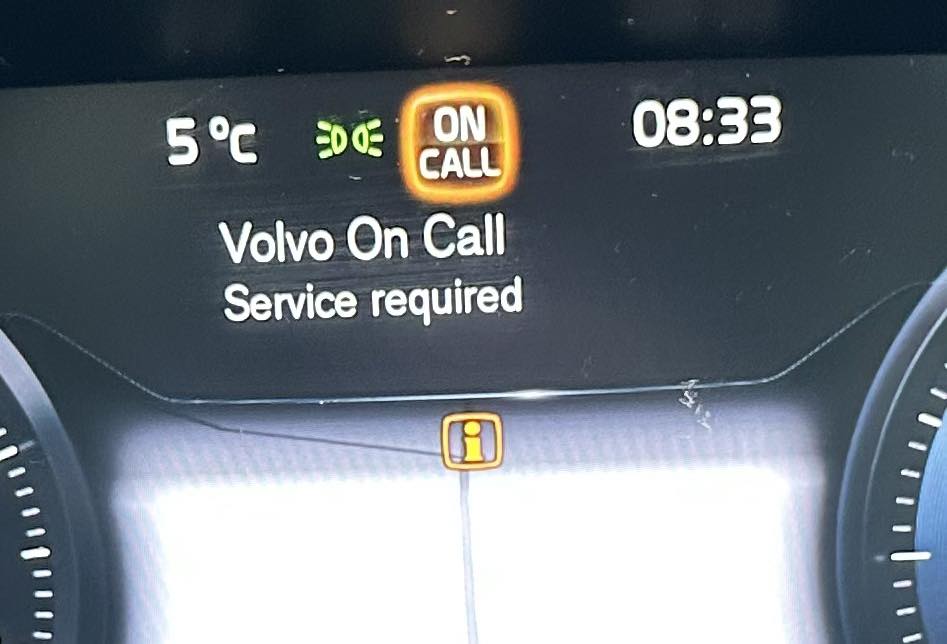 volvo on call service required