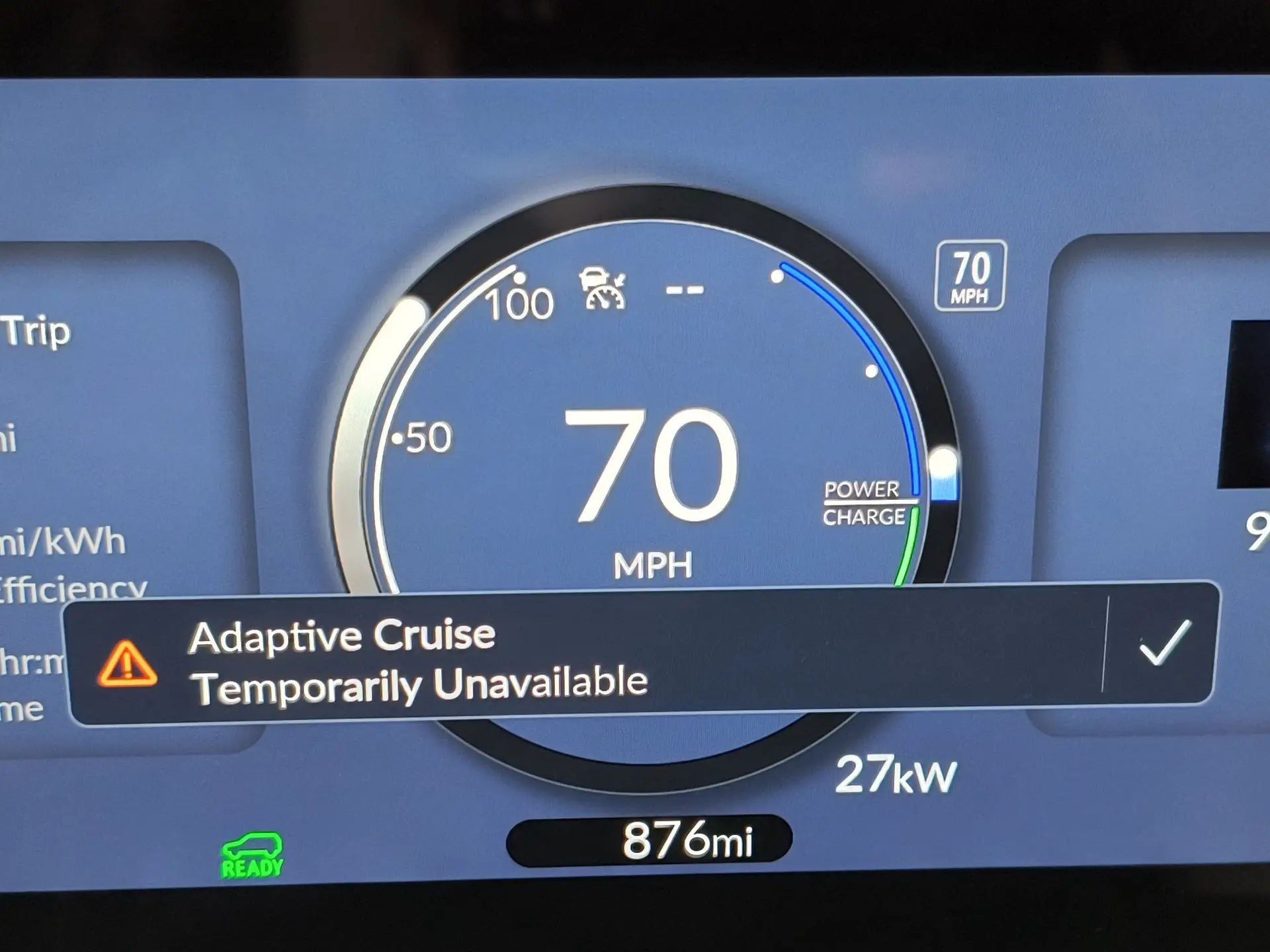 adaptive cruise control temporarily unavailable