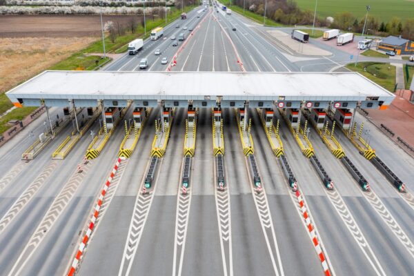 freeway toll booth, checkpoint on the road