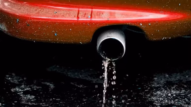 water dripping from catalytic converter