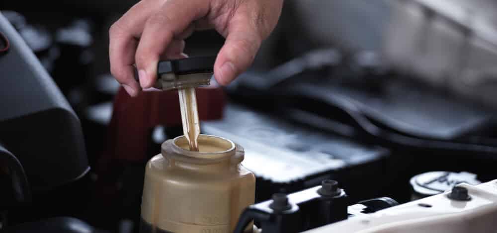 checking power steering fluid level in reservoir