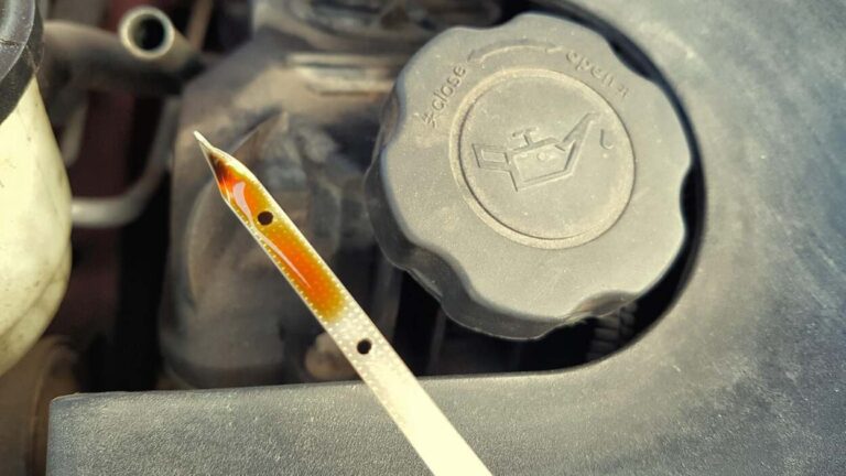 engine oil on dipstick