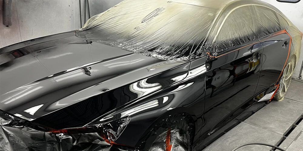 metallic black car paint